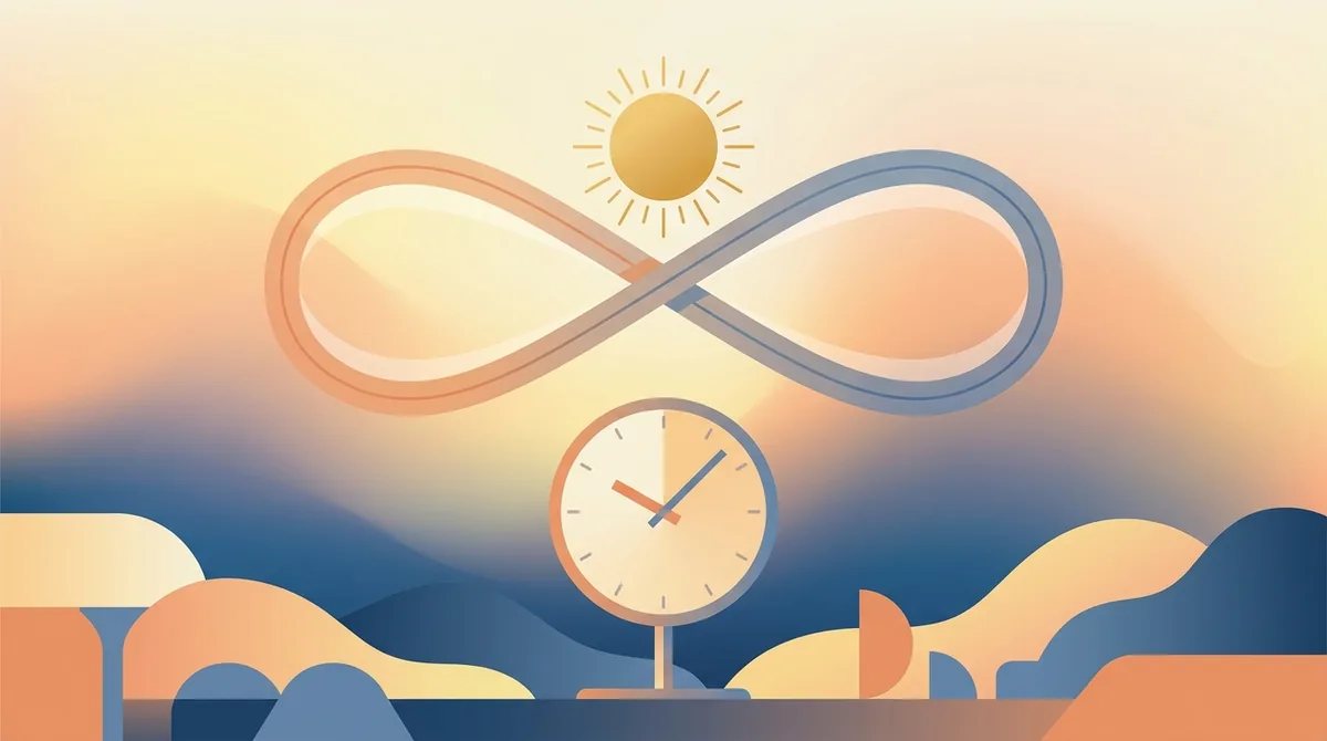Et solur som kaster en kort skygge ved middagstid ved siden av en moderne klokke som viser 12:00, som illustrerer gapet mellom solmiddag og klokkemiddag