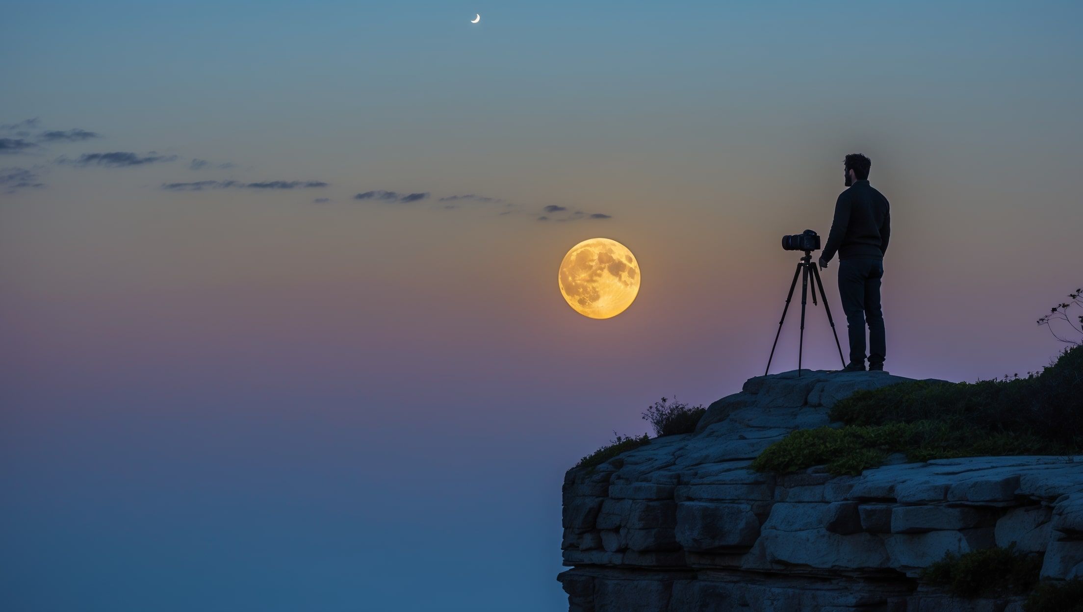Hvordan fotografere en måneskyming?